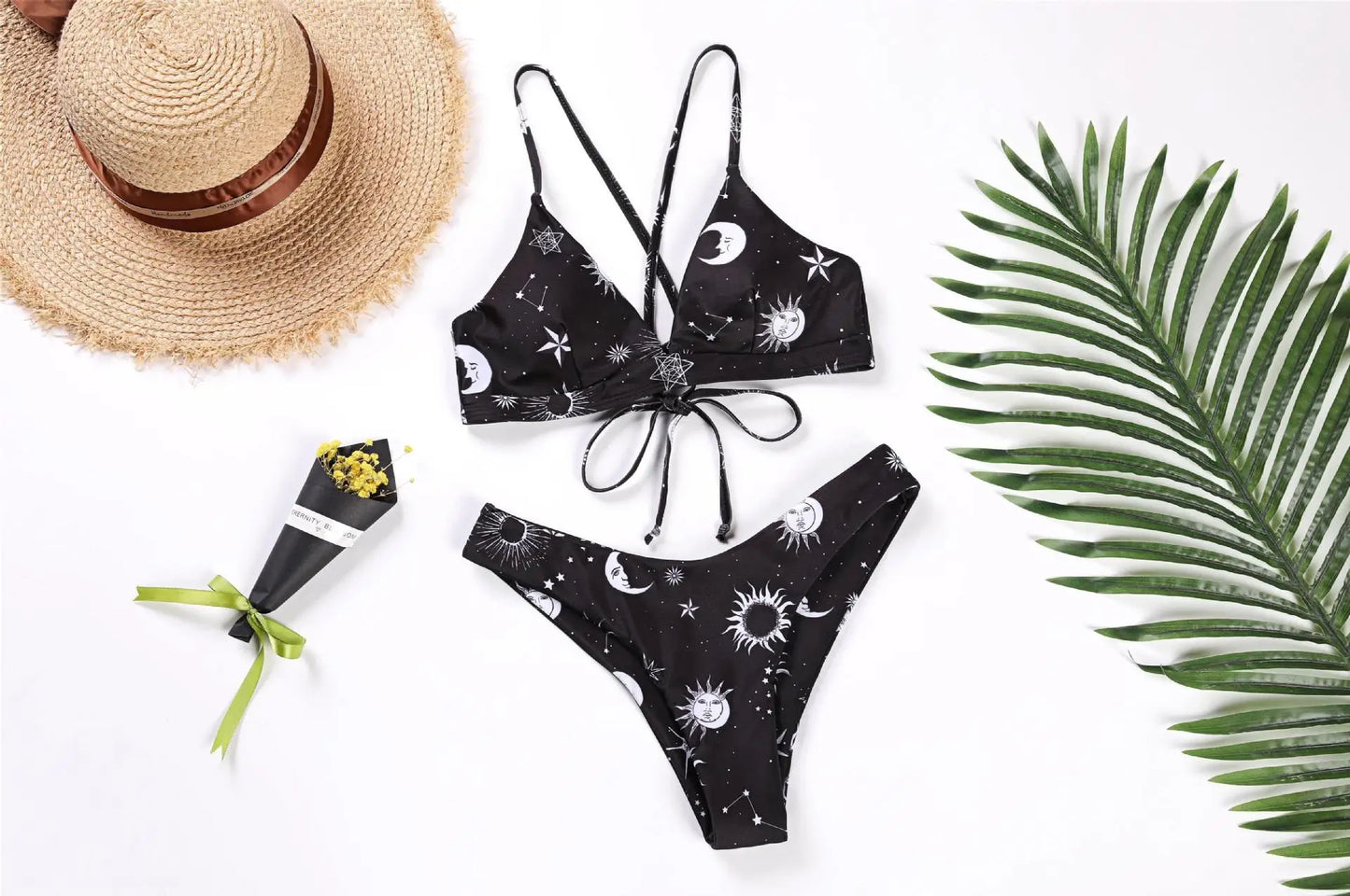 Sunflower Printed Bikini Set