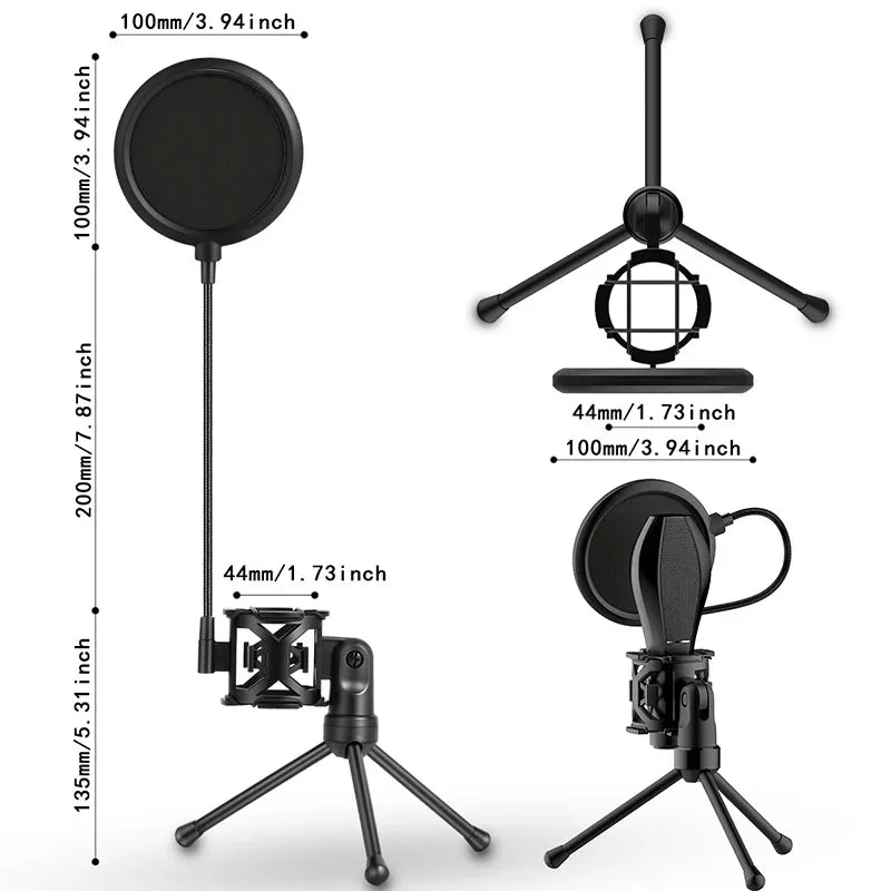 Microphone Stand Gaming Mic Tripod Mount Recording Equipment for Podcast