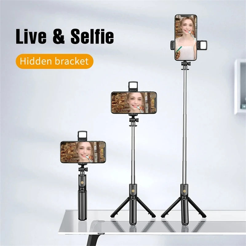 Selfie Stick Tripod Extendable With Wireless Bluetooth Remote