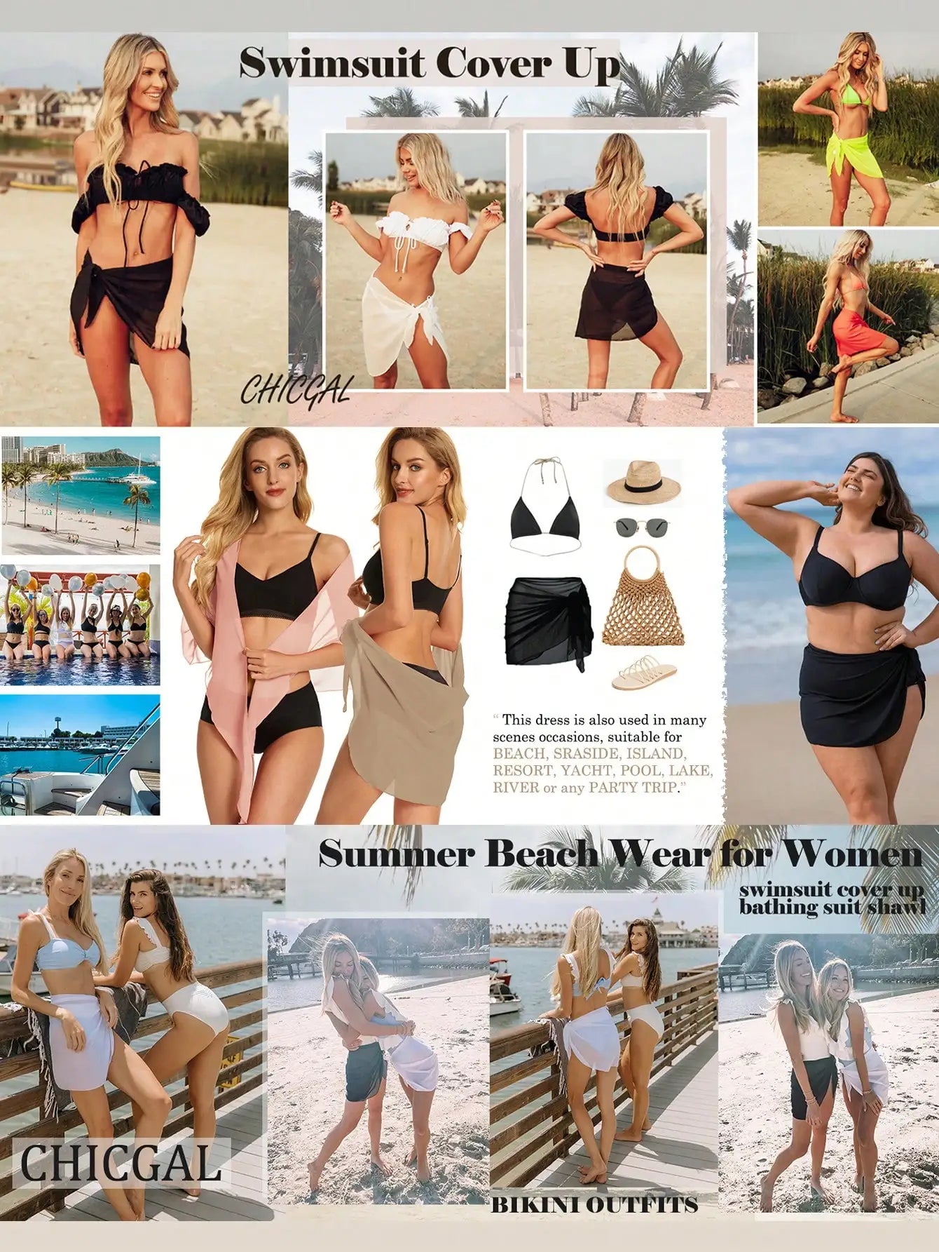 Chiffon Skirt Swimsuit Cover-up