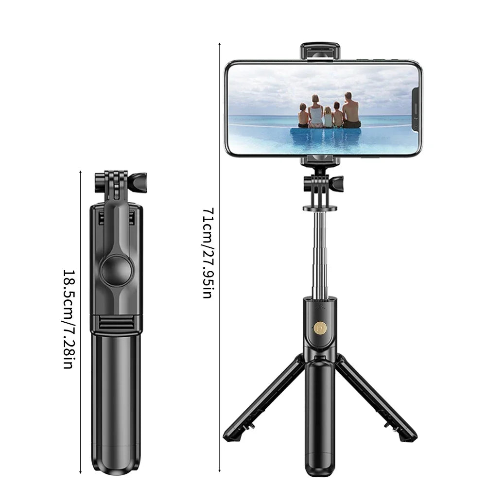 Selfie Stick Tripod Extendable With Wireless Bluetooth Remote