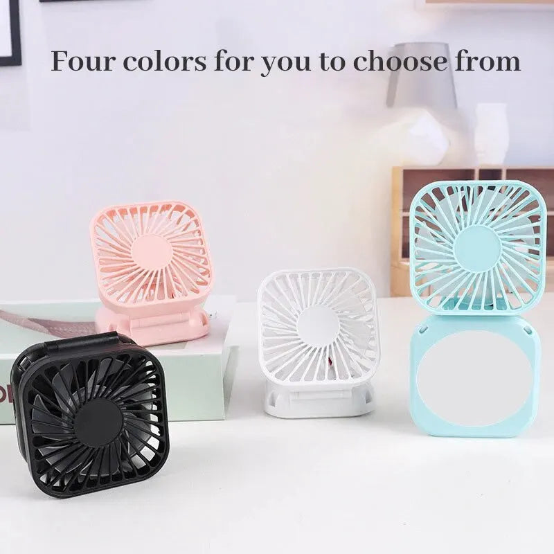 🔥 Trendy🔥 Handheld Portable Fan with Mirror