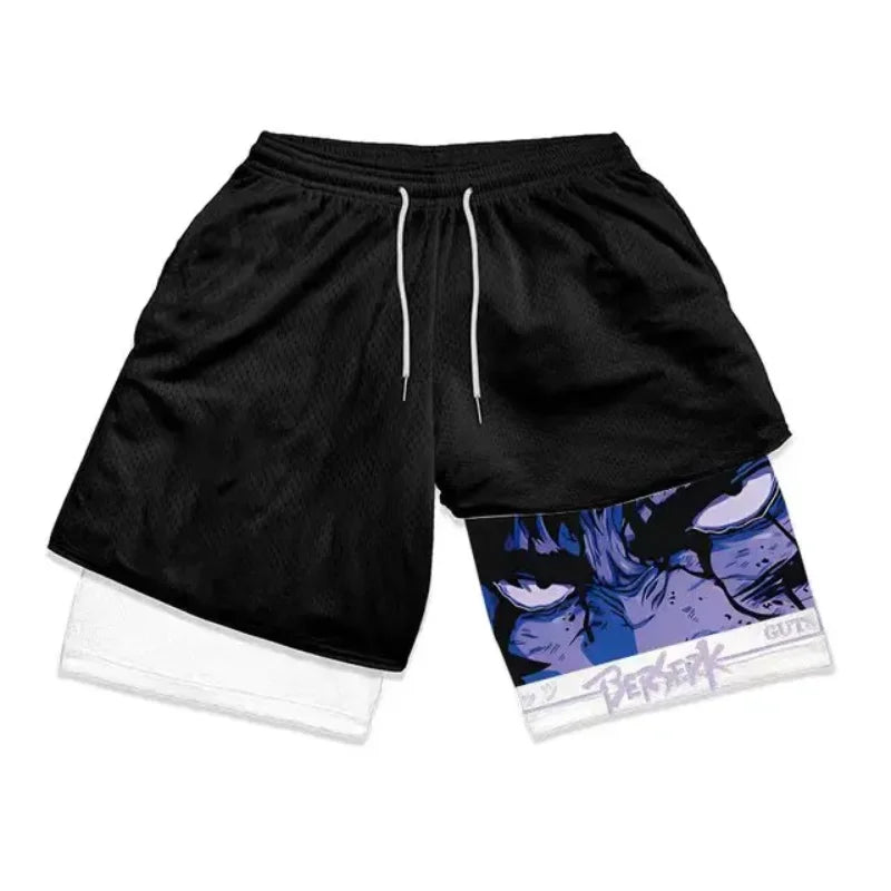 🔥Trendy🔥 Men's double layered shorts anime