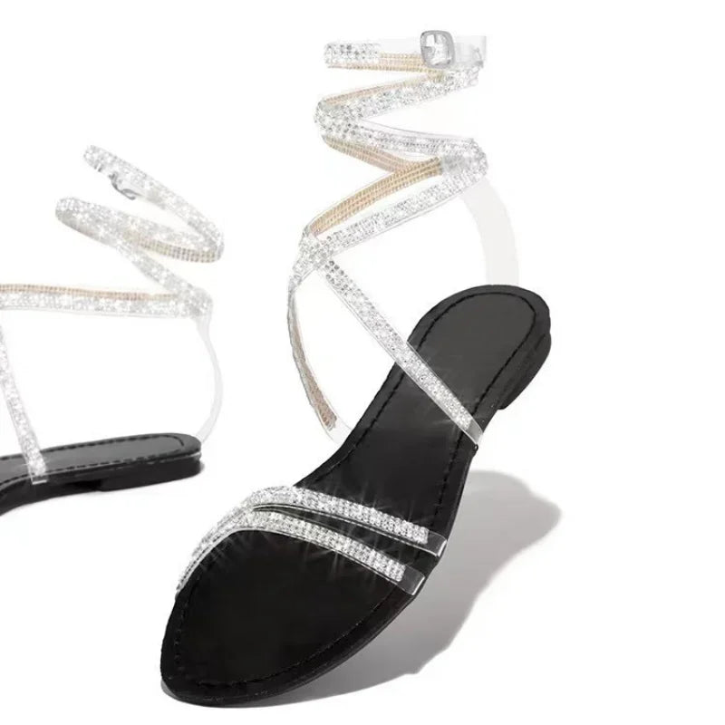 💎 Sexy Shimmer Cross Strap Sandals 💎